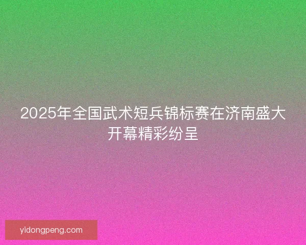 2025年全国武术短兵锦标赛在济南盛大开幕精彩纷呈