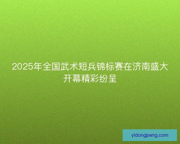 2025年全国武术短兵锦标赛在济南盛大开幕精彩纷呈 2025年全国武术短兵锦标赛在济南盛大开幕精彩纷呈