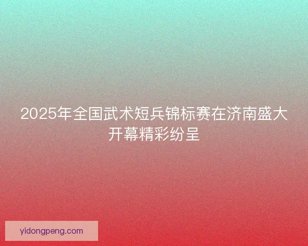 2025年全国武术短兵锦标赛在济南盛大开幕精彩纷呈